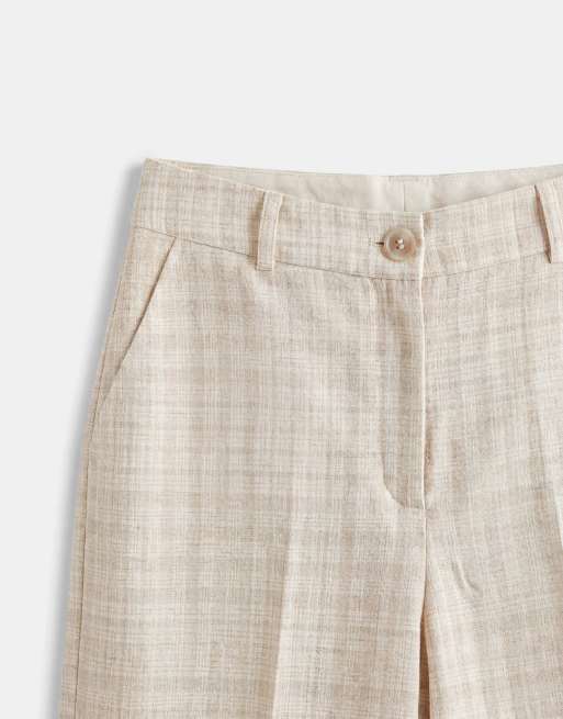 ASOS DESIGN - Pantalones cortos color piedra a cuadros estilo bermudas (parte de un conjunto), 8 de 9