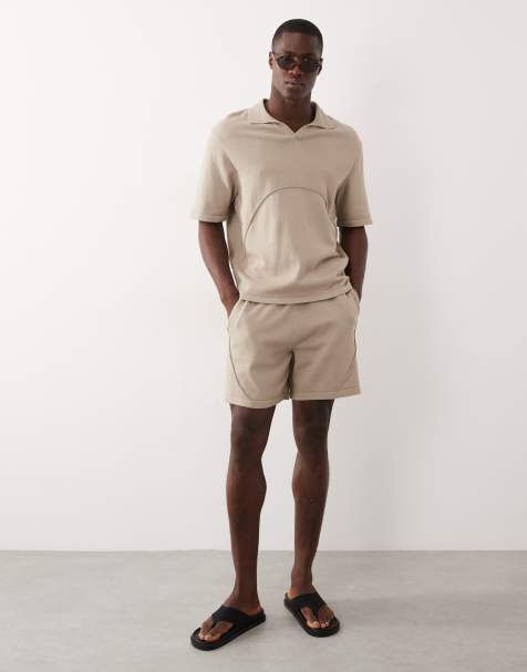 ASOS DESIGN - Pantalones cortos color piedra de punto texturizado - view 1