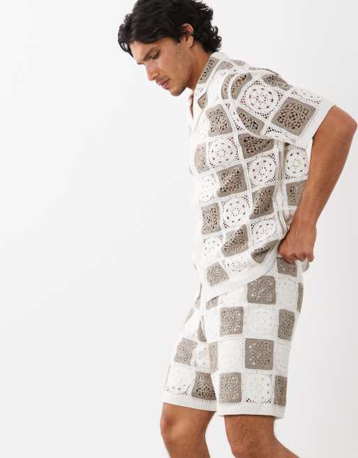 ASOS DESIGN - Conjunto verde salvia y crudo de punto de croché, 3 de 3