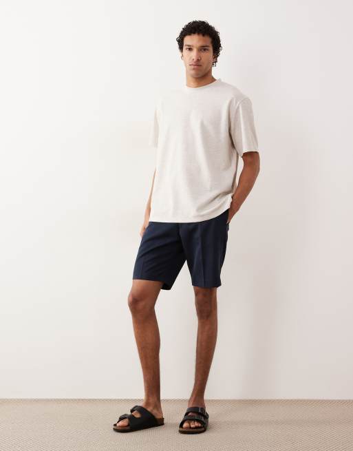 ASOS DESIGN - Pantalones cortos de sastre azul marino de corte slim, 2 de 5