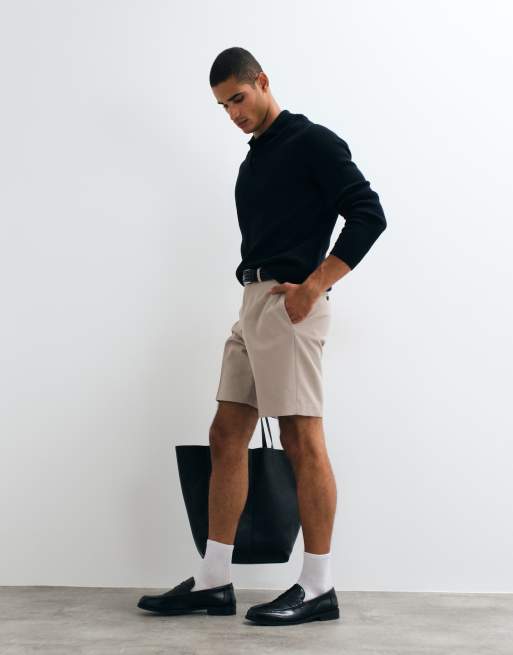 ASOS DESIGN - Pantalones cortos de sastre color piedra de corte estándar, 4 de 5