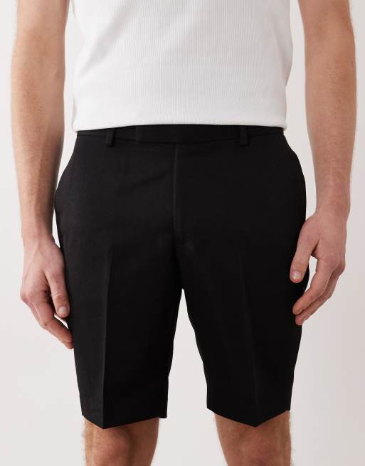 ASOS DESIGN - Pantalones cortos de sastre negros de corte slim, 4 de 5