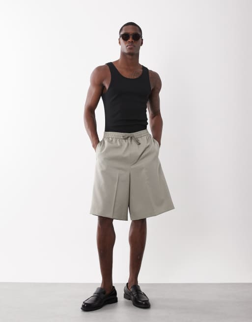 ASOS DESIGN - Pantalones cortos de sastre verde salvia estilo bermudas sin cierres, 2 de 5