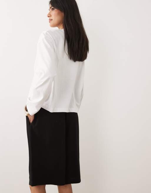 ASOS DESIGN - Pantalones cortos negros estilo bermudas de mezcla de lino, 5 de 5