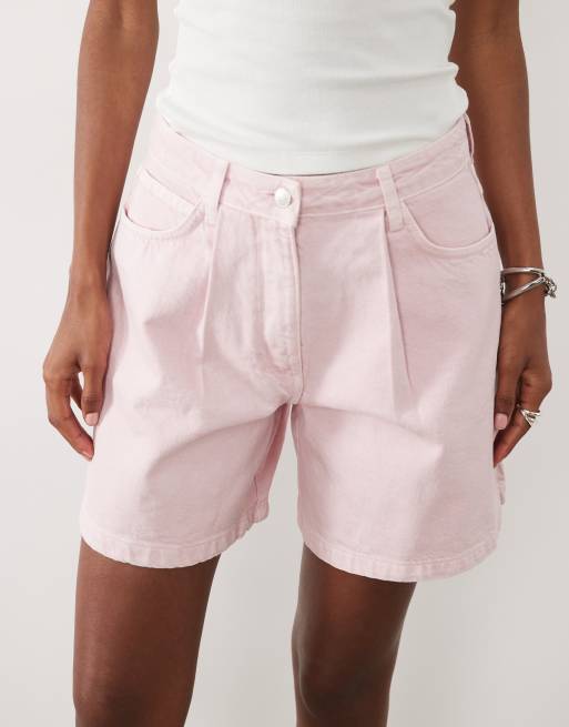 ASOS DESIGN - Pantalones cortos rosa lavado de corte acampanado (parte de un conjunto), 3 de 5