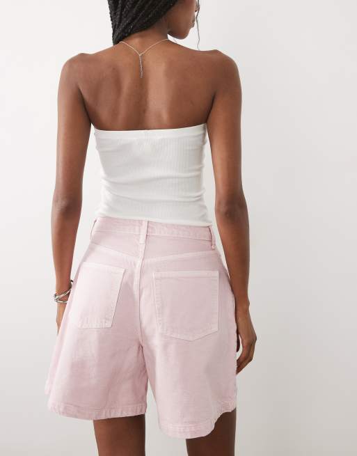 ASOS DESIGN - Pantalones cortos rosa lavado de corte acampanado (parte de un conjunto), 5 de 5