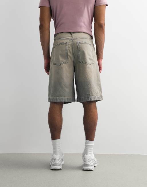 ASOS DESIGN - Pantalones cortos vaqueros amarillo teñido de corte alargado suelto , 5 de 9