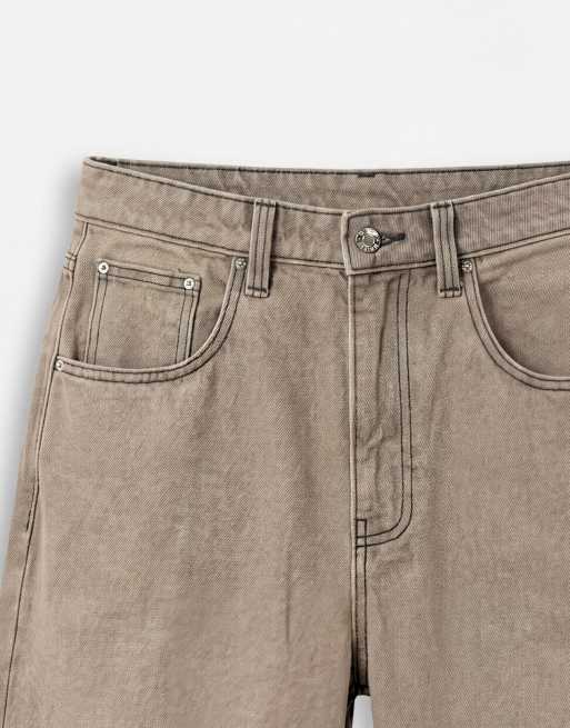 ASOS DESIGN - Pantalones cortos vaqueros amarillo teñido de corte alargado suelto , 7 de 9