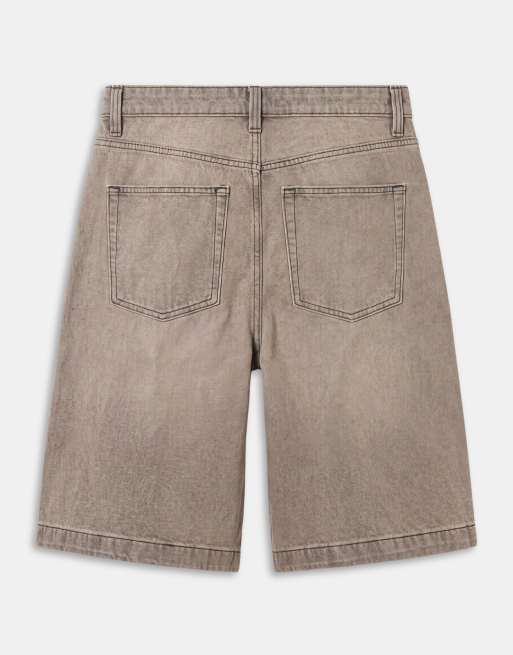 ASOS DESIGN - Pantalones cortos vaqueros amarillo teñido de corte alargado suelto , 8 de 9
