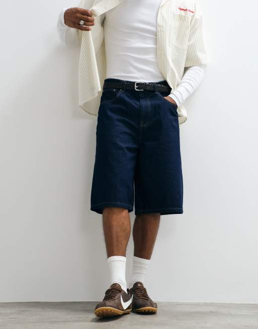 ASOS DESIGN - Pantalones cortos vaqueros azul añil de corte alargado suelto , 2 de 7