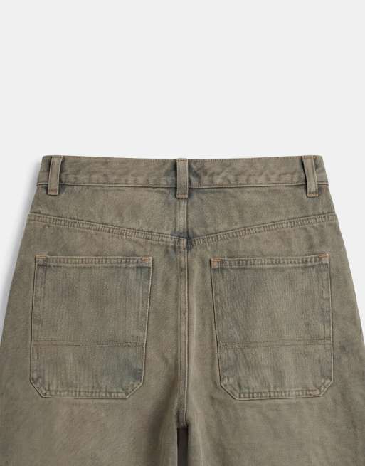 ASOS DESIGN - Pantalones cortos vaqueros azules de corte alargado suelto con lavado oscuro , 9 de 10