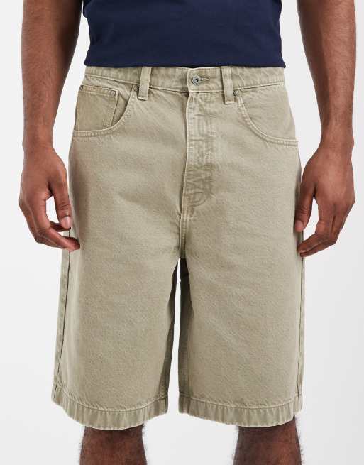 ASOS DESIGN - Pantalones cortos vaqueros caqui de corte alargado suelto , 5 de 5