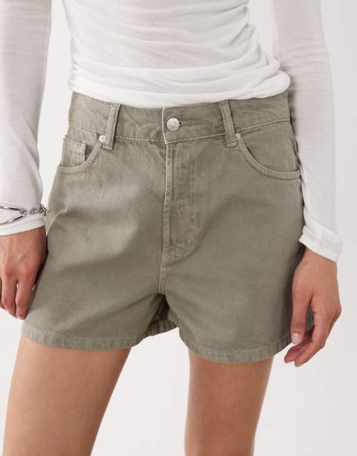 ASOS DESIGN - Pantalones cortos vaqueros caquis de talle alto, 3 de 5