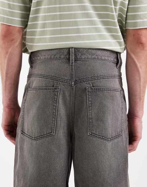 ASOS DESIGN - Pantalones cortos vaqueros gris lavado de corte alargado suelto, 4 de 5
