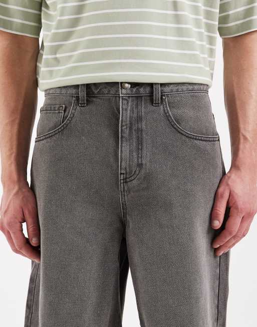 ASOS DESIGN - Pantalones cortos vaqueros gris lavado de corte alargado suelto, 5 de 5