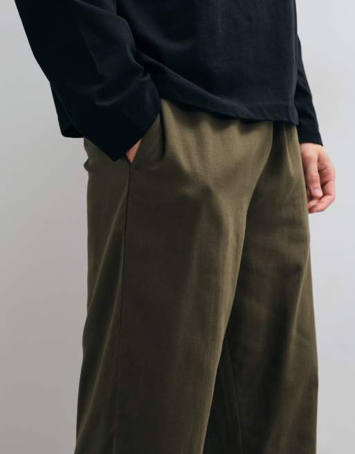 ASOS DESIGN pantalones de estar por casa holgados en caqui, 4 de 5