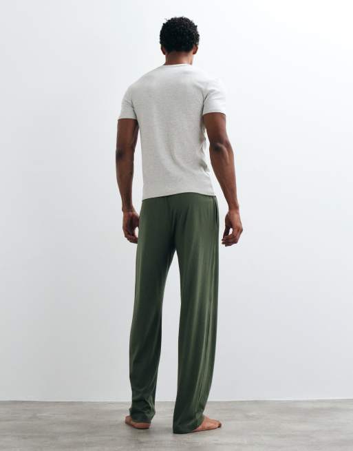 ASOS DESIGN pantalones de estar por casa holgados en verde, 3 de 4