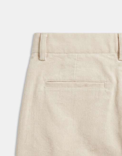 ASOS DESIGN pantalones de pana de sastre de pernera barrel en crudo, 10 de 10