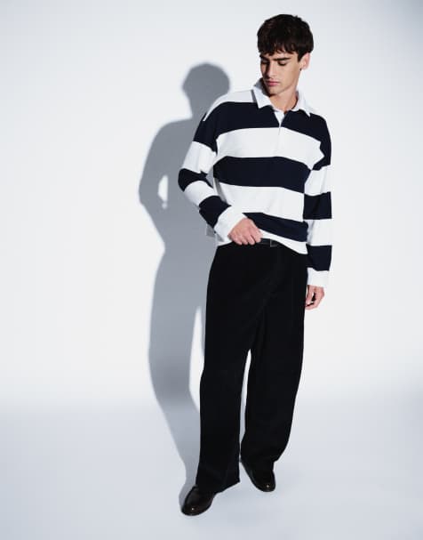 ASOS DESIGN pantalones de pana extragrandes y holgados en negro - view 1
