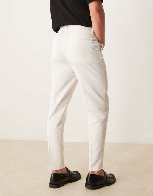 ASOS DESIGN - Pantalones de sastre blancos de corte tapered, 3 de 5