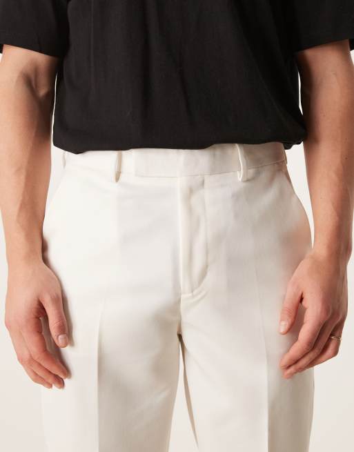 ASOS DESIGN - Pantalones de sastre blancos de corte tapered, 4 de 5