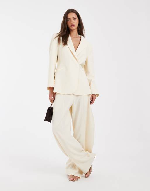 ASOS DESIGN - Americana blanco marfil con espalda desbocada, 3 de 3