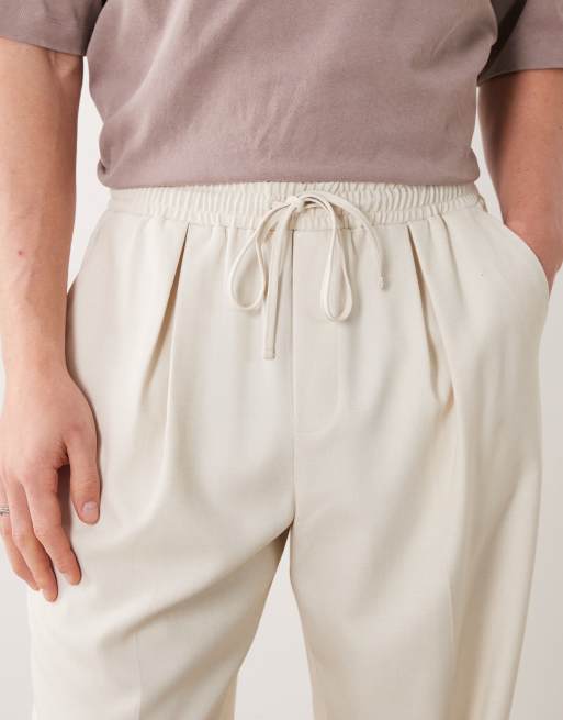 ASOS DESIGN - Pantalones de sastre color crudo de pernera ancha sin cierres, 5 de 5