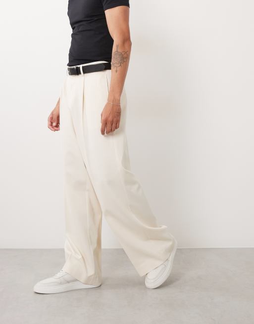 ASOS DESIGN pantalones de sastre de pernera ancha en sarga cruda, 2 de 5
