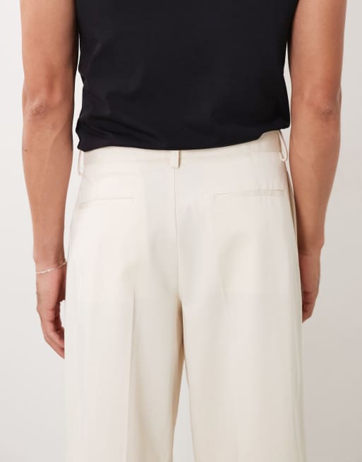 ASOS DESIGN pantalones de sastre de pernera ancha en sarga cruda, 5 de 5