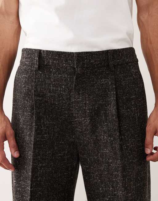 ASOS DESIGN - Pantalones de sastre gris carbón de corte ancho de tejido de bouclé (parte de un conjunto), 5 de 5
