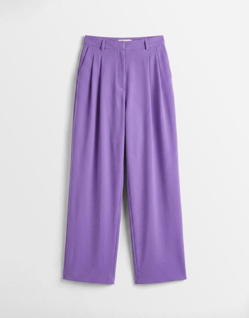 ASOS DESIGN - Pantalones de sastre morados de corte tapered holgado, 6 de 9