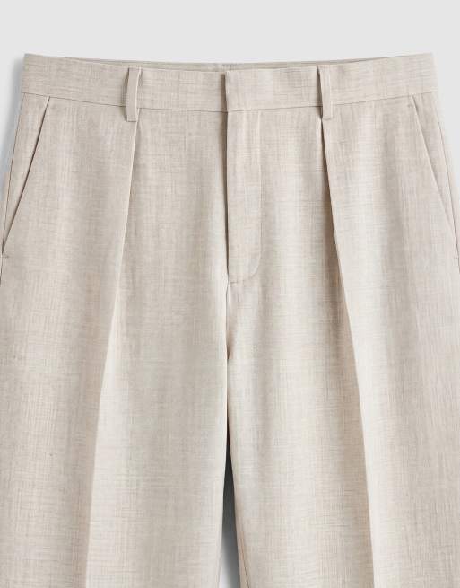 ASOS DESIGN pantalones de sastre plisados extragrandes de pernera cónica con vueltas en crudo, 8 de 9