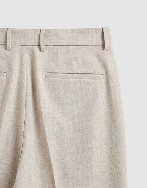 ASOS DESIGN pantalones de sastre plisados extragrandes de pernera cónica con vueltas en crudo, 9 de 9