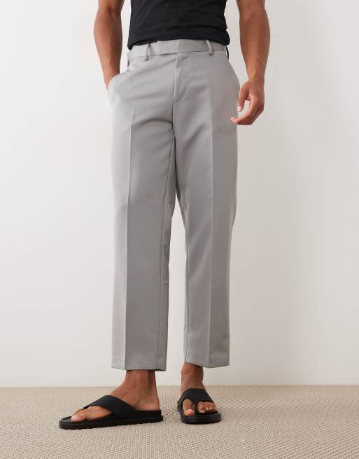 ASOS DESIGN pantalones de sastre rectos tobilleros en gris claro, 2 de 5