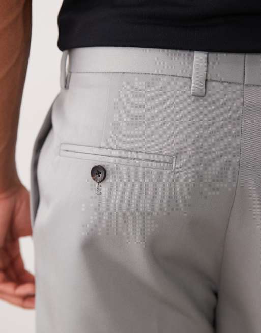 ASOS DESIGN pantalones de sastre rectos tobilleros en gris claro, 4 de 5