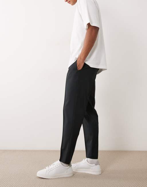 ASOS DESIGN - Pantalones de sastre verdes de corte tapered de lana lavable, 3 de 5