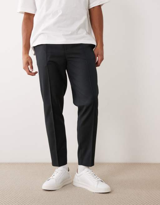 ASOS DESIGN - Pantalones de sastre verdes de corte tapered de lana lavable, 5 de 5