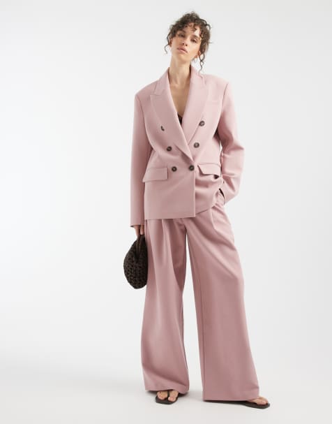 ASOS DESIGN - pantalones de traje de pernera ancha y corte holgado en rosa - view 1