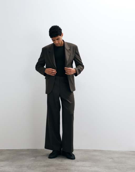 ASOS DESIGN - Traje a rayas marrones sutiles holgado, 3 de 3