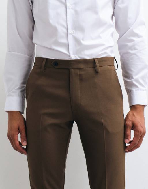 ASOS DESIGN pantalones de traje entallados en marrón, 4 de 5