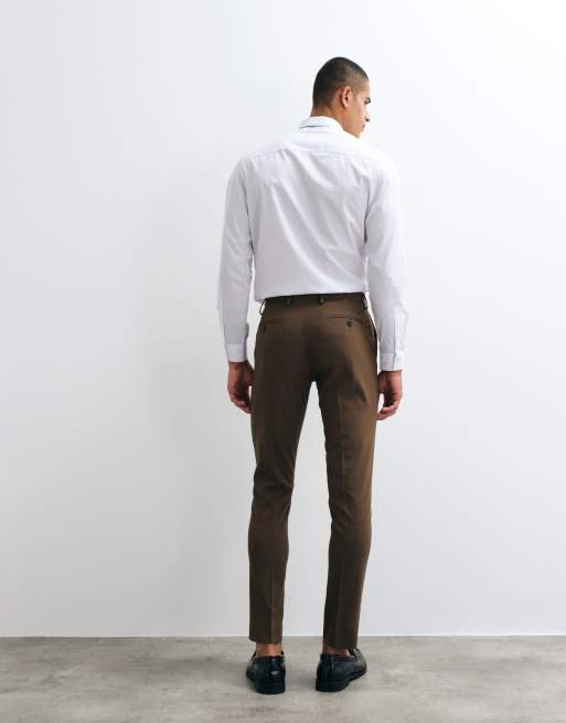 ASOS DESIGN pantalones de traje entallados en marrón, 5 de 5
