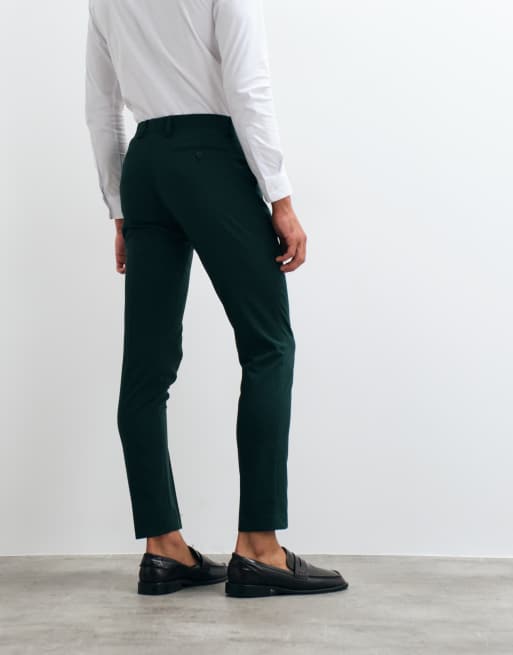 ASOS DESIGN pantalones de traje entallados en verde oscuro, 5 de 5