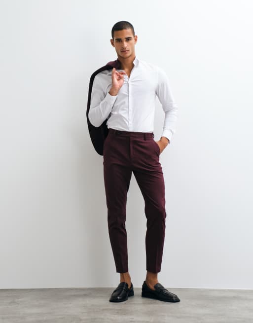 ASOS DESIGN - Traje burdeos de corte tapered, 2 de 3