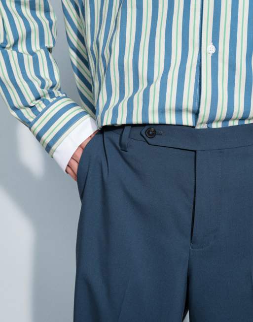 ASOS DESIGN pantalones de traje tapered holgados en azul oscuro, 3 de 5