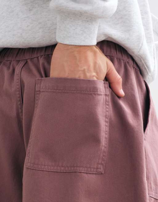 ASOS DESIGN pantalones holgados extragrandes en malva con cintura elástica, 5 de 5