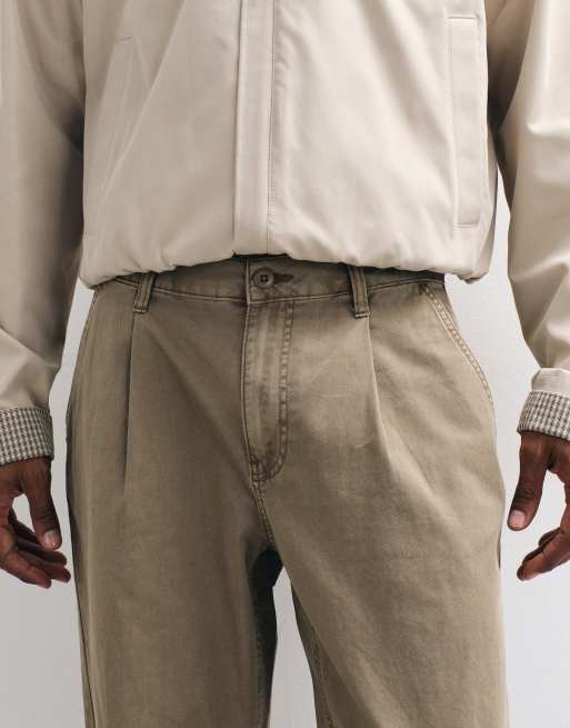 ASOS DESIGN - Pantalones marrones de corte barrel con pinzas, 4 de 5