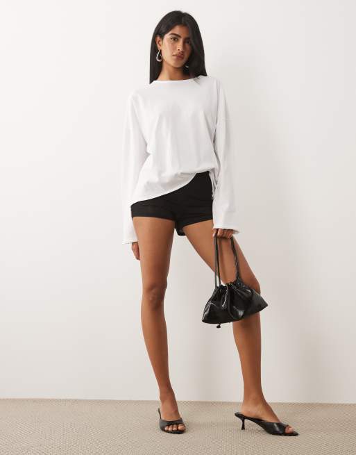 ASOS DESIGN - Pantalones muy cortos negros transparentes de malla, 2 de 5