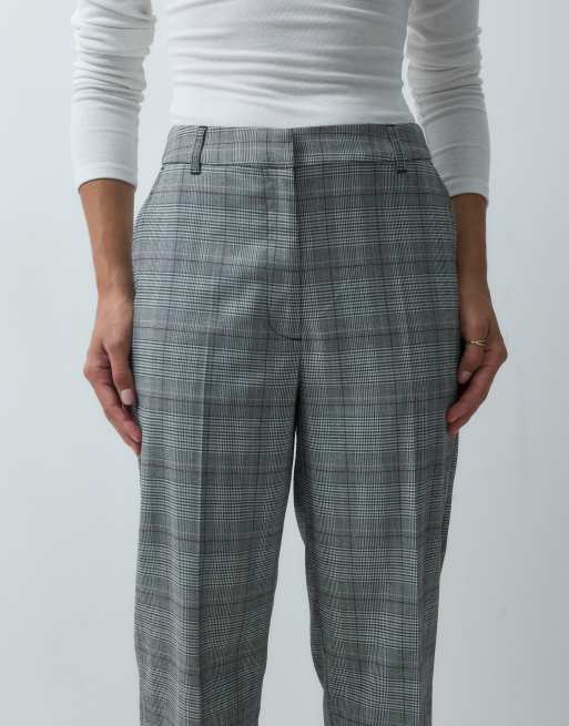 ASOS DESIGN pantalones rectos entallados con cuadro monocromo, 4 de 5