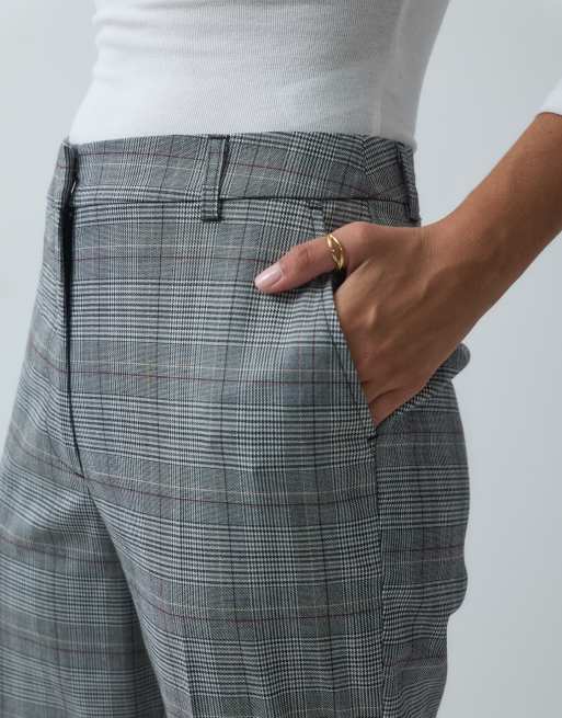 ASOS DESIGN pantalones rectos entallados con cuadro monocromo, 5 de 5