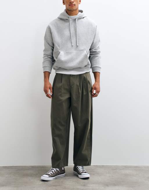 ASOS DESIGN pantalones tapered extragrandes en caqui con pinzas, 3 de 5